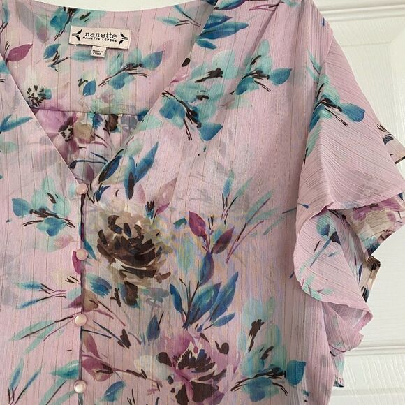 Nanette Lepore peplum flutter sleeve top - Picture 6 of 6